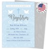 Baptism Invitations for Baby Boys, 25 Fill In The Blank