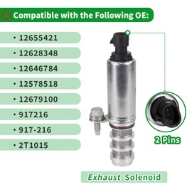WAOREVTY Intake & Exhaust Camshaft Position Actuator Solenoid Valve VVT Oil Control Kit For Chevy，Saturn，Pontiac，Buick，Saab，GMC 2.0L 2.2L 2.4L Replaces# 12655421 12655420