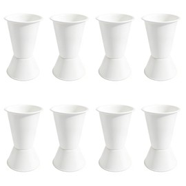 8 Pcs Plastic Flower Buckets with Detachable Base - 11.8 Inch Tall Flower Vases for Wedding Centerpieces Floral Arrangements Home Shop Decor