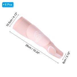 PATIKIL Volleyball Arm Sleeves, 6 Pcs Passing Forearm Sleeves with Protection Pads Thumbhole Arm Guards for Youth Men Women, Pink