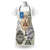 Lunarable Havana Apron, Travel Concept Passport Stamp Design of Cuban
