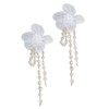 SAFIGLE Earrings for Women Trendy Flower Dangle Earrings Crystal Pearl