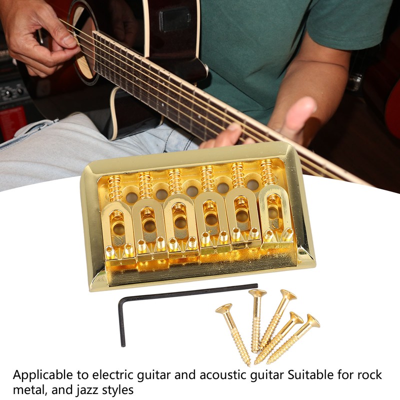 Fixed Hardtail Guitar Bridge U Shape Saddle Bridge Replacement Metal