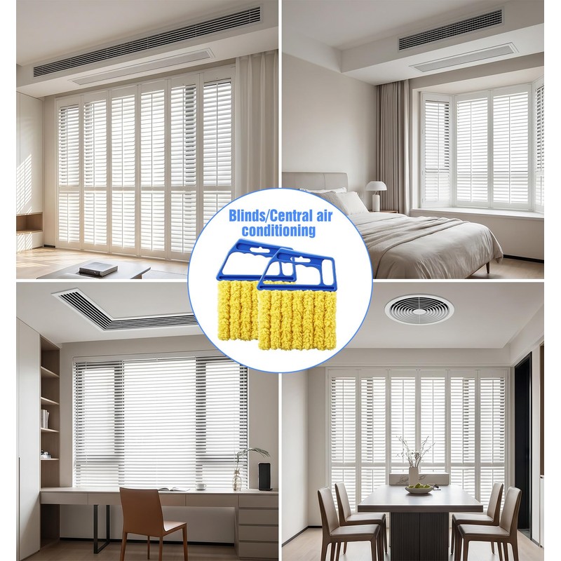 2 Pcs Blind Duster for Wood Blinds, 7 Finger Blind