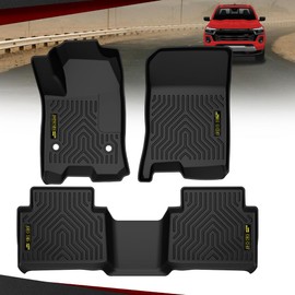 CHEDA TPE Floor Mats Cargo Liners All-Weather Protection Compatible with Chevy Colorado Crew Cab 2023-2024 /Fits GMC Canyon Crew Cab 2023-2024 1st & 2nd Row 3PCS