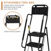 HBTower Step Ladder with Handrails, Folding Step Stool with Attachable