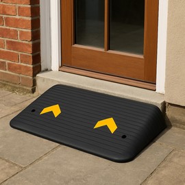 3.5" Rise Rubber Threshold Ramp for Doorways, Non-Slip Wheelchair Ramp, 33000Lbs Load Capacity Rubber Curb Ramp for Wheelchair and Scooter