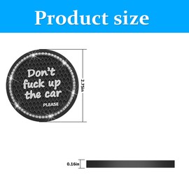 Mandark 4PCS Bling Car Cup Holder Coaster, 2.75Inch Crystal Rhinestone Vehicle Insert Water Bottle Mat, Sparkling Diamond Embedded Auto Cup Pad for Women Girls, Universal for Most Cars（Black）