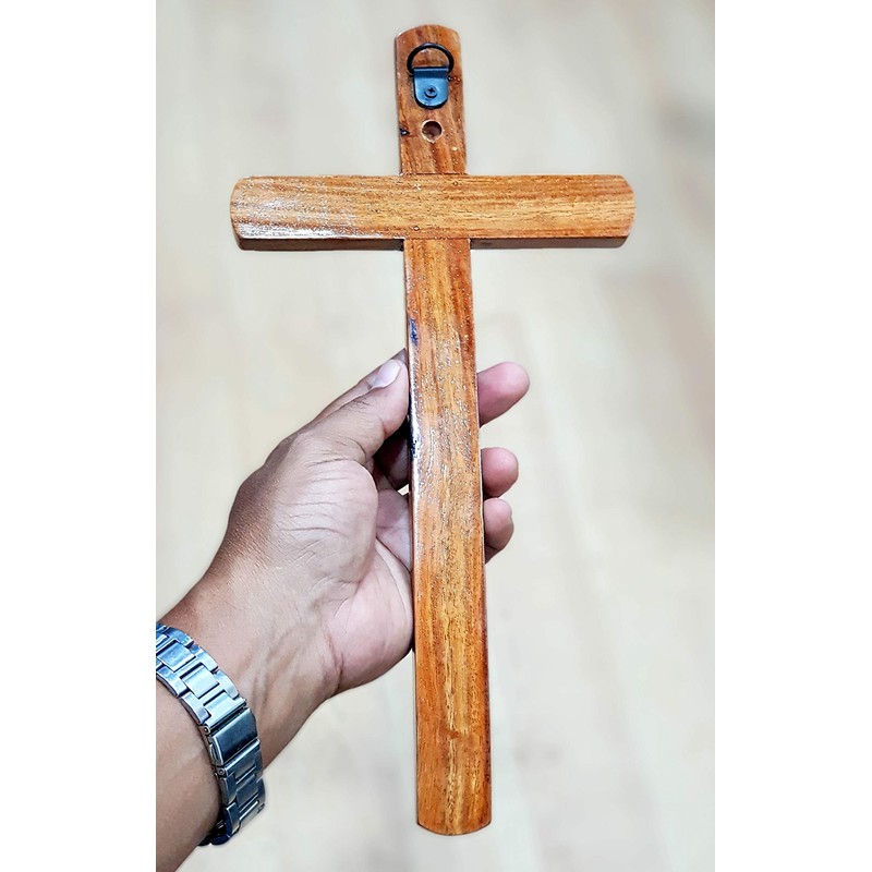 StonKraft Jesus Christ Cross Catholic Wooden Crucifix for Wall, Church