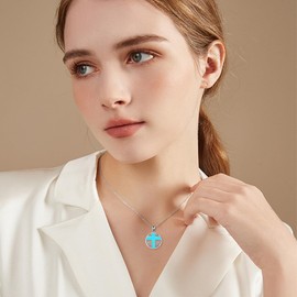 YAFEINI Cross Necklace 925 Sterling Silver Pendant for Teenage Faith Christian Jewelry for Women