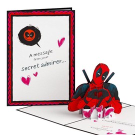Lovepop Valentine Pop-Up Card for Her and Him - Marvel’s Deadpool 3D Greeting Cards for Boys, Girls, Men, Women - Secret Admirer - 5" x 7" Card - Blank Note Card & Envelope Included