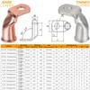 90° Pure Copper Cable Lugs 8pcs 4/0 AWG-3/8 90 Degree