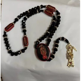 Unbranded Holy Death's Necklace, Rosary Style Collar de la Santa Muerte estilo Rosario