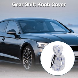 TUCKBOLD Car SUV Truck Gear Shift Knob Cover Automotive Manual Stick Shifting Handle Protector Colorful Style Ink Blue,White 1 Pc 6.69"x4.53" Polyester