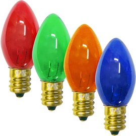 Brite Star Bulbs 4 Pk C7 Replacement, Transparent Multi, Multicolor