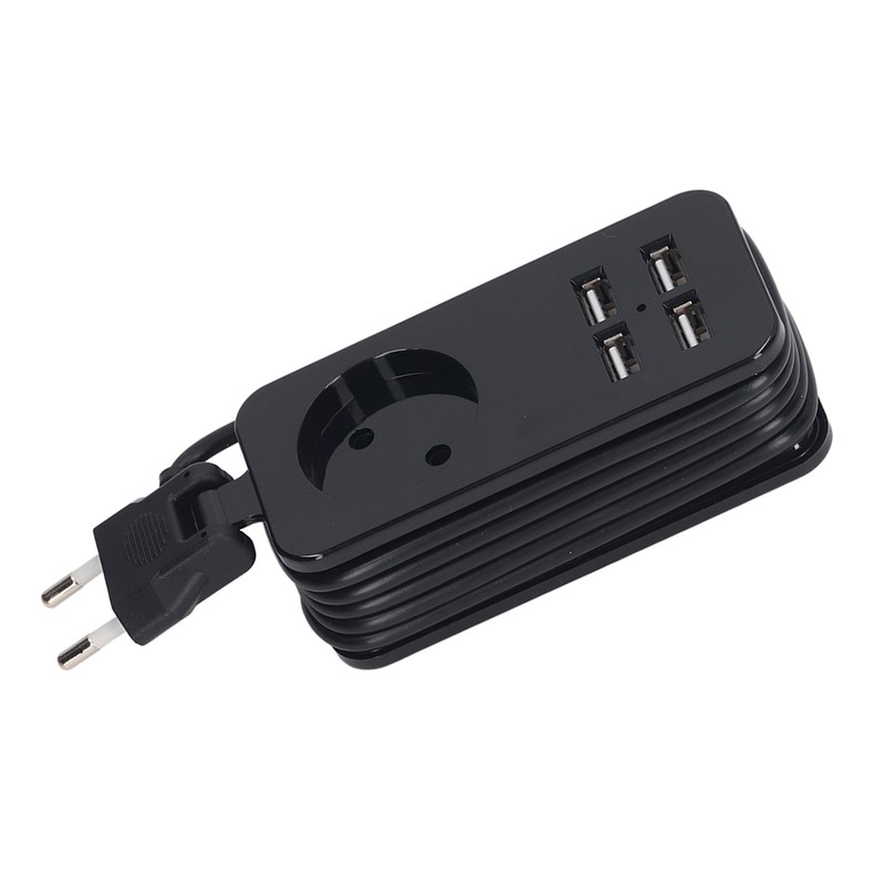 Power Strip 1200W 10A Fireproof Adapter with 4 USB Port