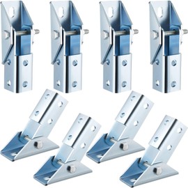 Yaocom 8 Pcs Adjustable Brace Fitting, Fit for 1/2" Bolt in 1-5/8" Strut Channel, Solar Panel Bracket Base 8 Hole Wing 180 Degree Turn Joint Connector Bracket for Mounting and Supporting Solar Panel