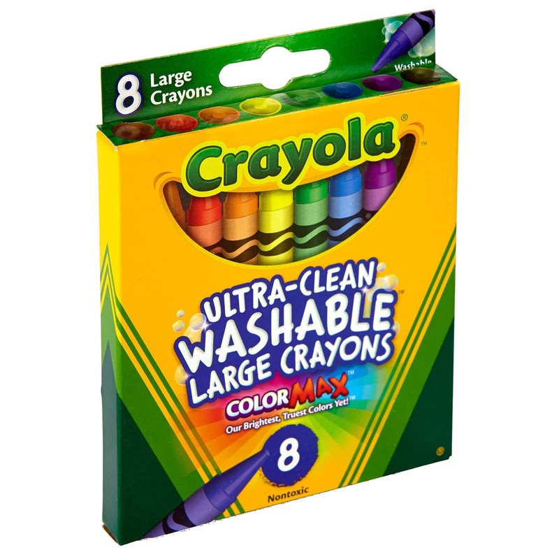 Crayola Ultra Clean Large Washable Crayons, School Supplies, 8 Count