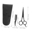 MERRYHAPY 3pcs Mustache Scissors Set Beard Comb Nose Hair Clipper