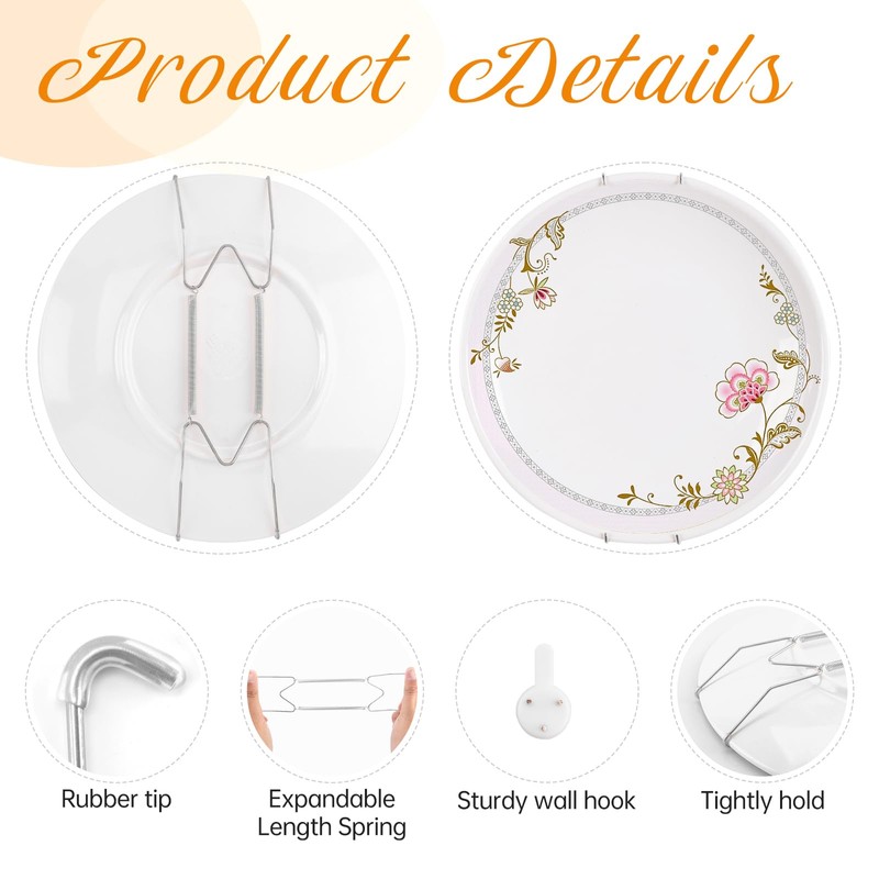 Plate Hangers for Wall for 4-5 inch, Silver