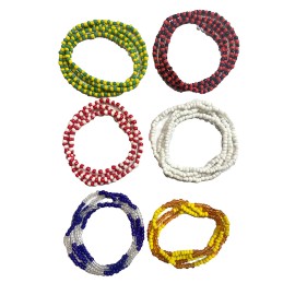 DOGNNAK Set of 6 Handmade Multicolor Collares Elekes 17 Inch Necklaces