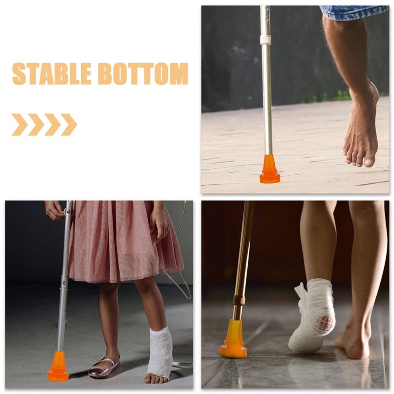 KICHOUSE Elderly Comfortable Crutch Foot Pad Plastic Cane Tips Non-Slip