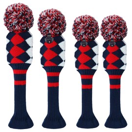 Club Head Covers for Driver Fairway Wood Hybrid Golf Headcover Golf Headcover Set, Club Covers Interchangeable Number Plate 1 3 5 7 X