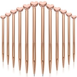 TEHAUX 12 Piezas Amo La Pluma De Metal Bolgrafos De Tinta De Escritura De Corazn Bolgrafos De San Valentn Pluma Ergonmica Para Estudiantes Porttil De 