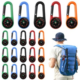 20 Pieces Compass Keyring 68 x 30 mm Pocket Compass Mini Compass