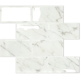 STICKGOO 10-Sheet Subway Tile Peel and Stick Backsplash, Self Adhesive Vinyl Wall Tiles, Stick on Backsplash for Kitchen and Bathroom(Thicker Design)