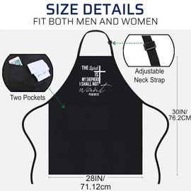 LimeSky mens christian bible verse religious scripture cross gifts Apron - Workwear Black Aprons Cooking Gift - One size fits all for Men Women