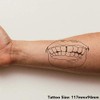 'Mouth Showing Teeth' Temporary Tattoo - Water Resistant, Skin-Safe, Non-Toxic