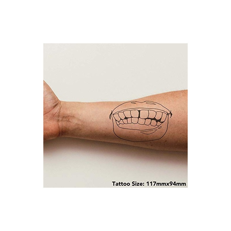 'Mouth Showing Teeth' Temporary Tattoo - Water Resistant, Skin-Safe, Non-Toxic