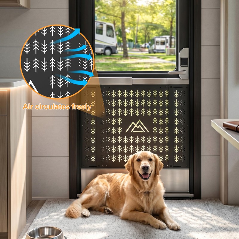 KIKIRV RV Screen Door Protector for Dogs Adjustable RV Entry
