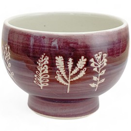 Takumikaze High Ground Matcha Rice Bowl, Pottery, Wild Flowers, Purple, Matcha Bowl, Made in Japan, Hasami Ware