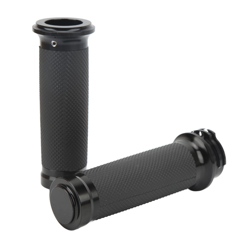 1 Pair 25mm Motocycle Handlebar Grips Black Comfortable Grasp Anodized