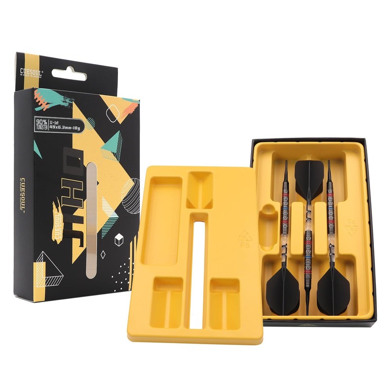 CUESOUL JIHO S1 Soft Tip Dart Set, 18g, 90% Tungsten