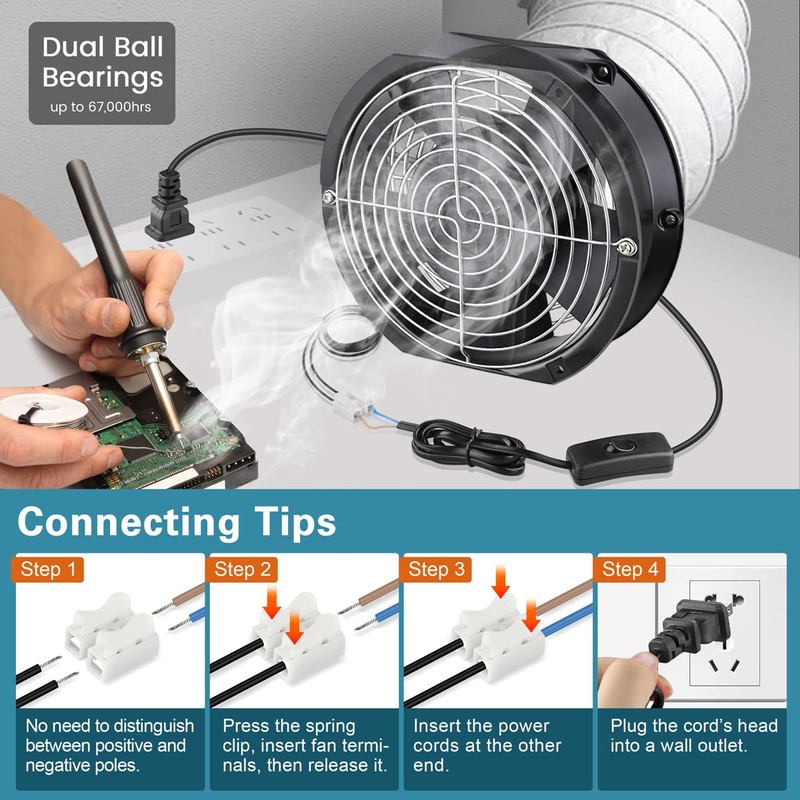 GDSTIME Axial Fan 17251, 110V 120V AC 172mm x 150mm
