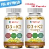 240 Capsules of Vitamin D3+K2(MK-7) 250mcg for Immune & Bone Health - 10,000IU - Set of 2 Bottles