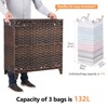 Laundry Hamper with 3 Removable Liner Bags; 132L Handwoven Rattan