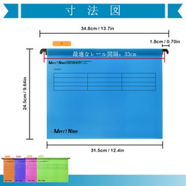 MerryNineA4 Suspension File, 15 PCS Polypropylene Filing Cabinet Suspension File with Tab and Card Inserts for School Homework Office Organization