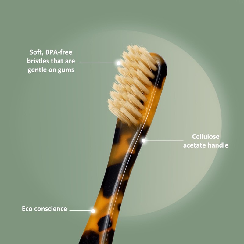 Isshah Biodegradable Eco-Friendly Cellulose Acetate Toothbrushes - 8 Count