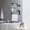 Suzile Set of 2 Glass Bathroom Shelves with Towel Bar,