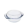 Small Casserole Dish with Lid, 0.65L 15cm, Individual Glass Casserole