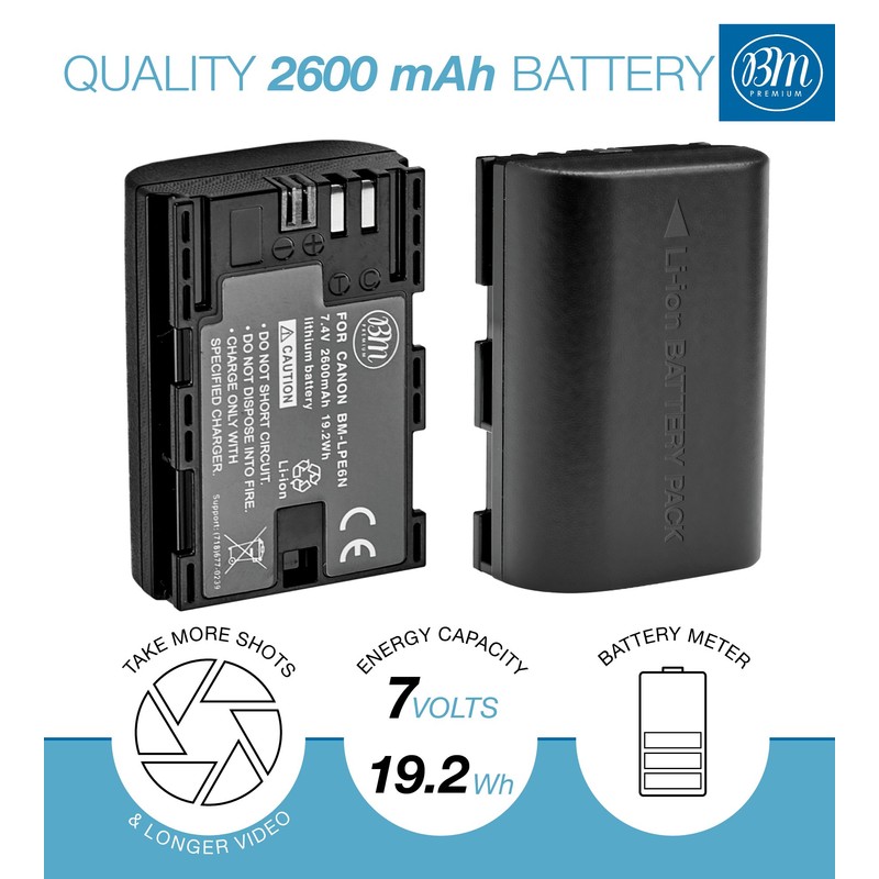 BM Premium LP-E6N Battery for Canon EOS R, EOS R5,