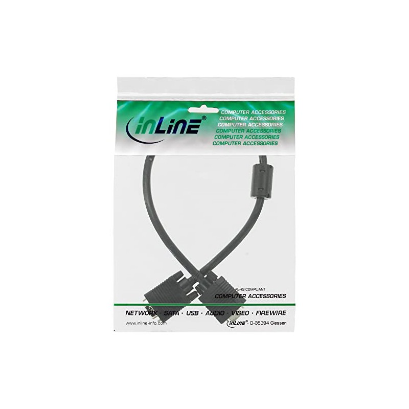InLine® S-VGA cable, InLine®, black, 15HD M/M, 0.3m