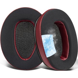 SOULWIT Cooling-Gel Replacement Earpads for Sony WH-CH700N (WHCH700N) & MDR-ZX780 (ZX780DC)/MDR-ZX770 (ZX770BN ZX770BT), Ear Pads Cushions for MDR-10R (10RNC 10RBT) Over-Ear Headphones - Burgundy