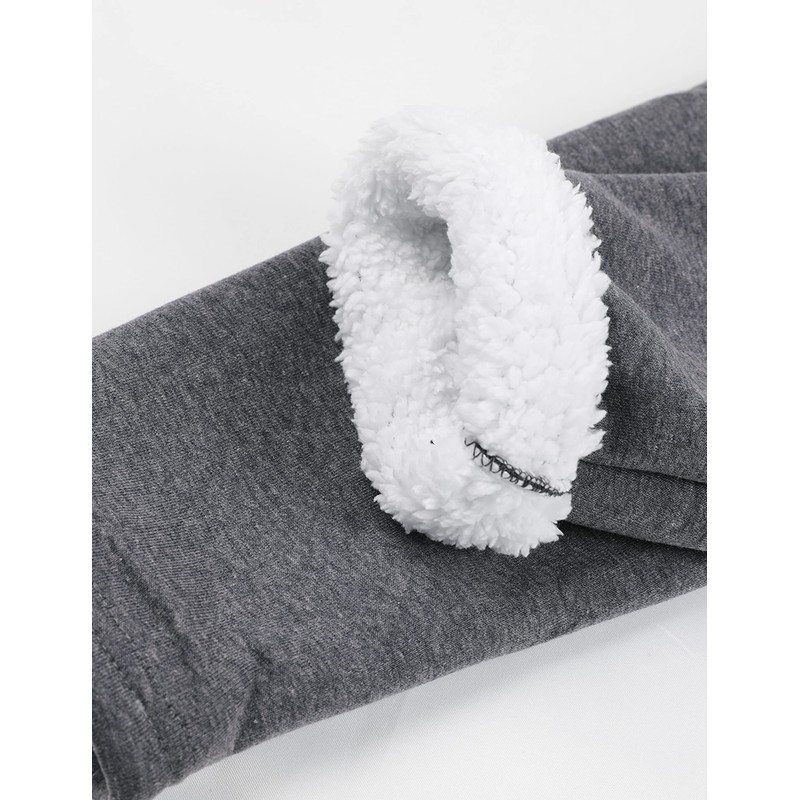 Yeokou Women Warm Sherpa Lined Fleece Crewneck Sport Sweatshirt Pullover