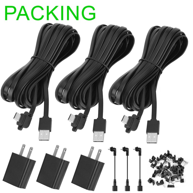 Uogw 3Pack 30ft/9.1m Power Cable and Adapter Compatible with Blink