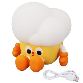 Cute Popcorn Night Light Silicone Nursery Night Light 3 Levels Brightness 500mAh Battery USB Rechargeable Cordsless Ideal Birthday Gift
